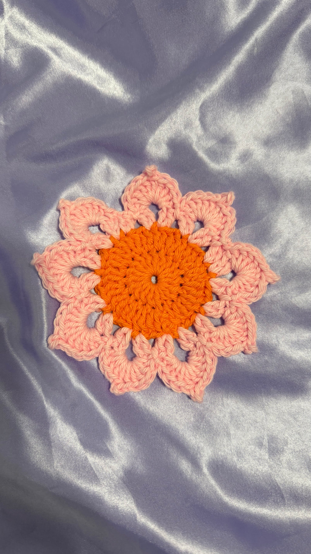 Crochet flower coaster