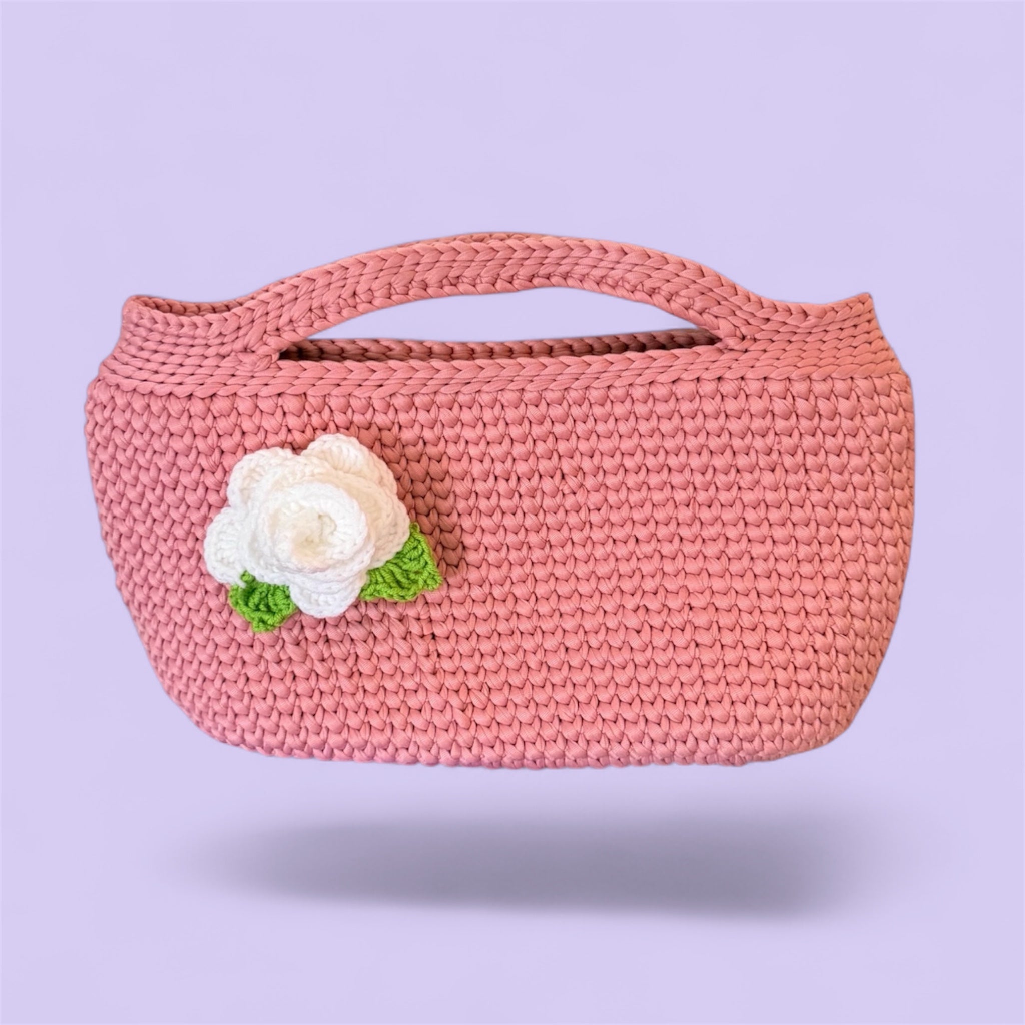 Handcrafted Floral T-Shirt Yarn Shopper