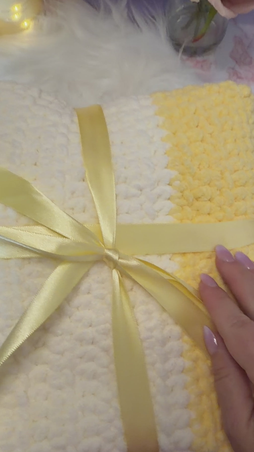 Crochet Baby Gift Set – Plush Blanket & Handmade Sleeping Bunny
